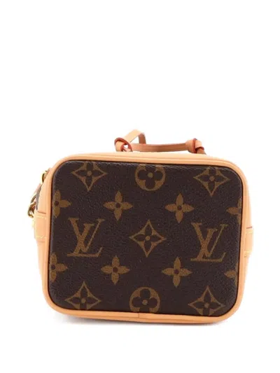 Pre-owned Louis Vuitton Noe Nm Handbag Monogram Canvas Nano Bucket Bag In Brown