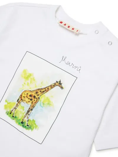 Marni Giraffe Graphic T-shirt In White