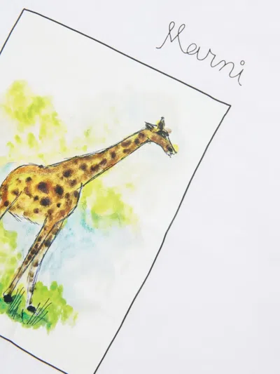 Marni Giraffe Graphic T-shirt In White
