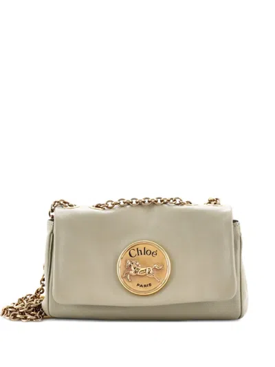 Pre-owned Chloé Heritage Chain Leather Small Shoulder Bag In Neutral