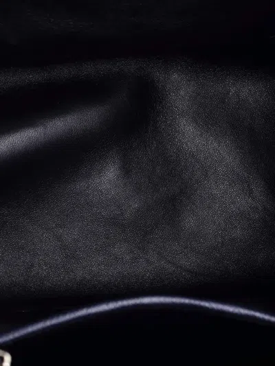 Pre-owned Prada Double Zip Lux Striped Saffiano Leather Small Tote Bag In Blue