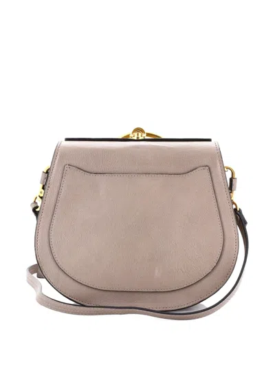Pre-owned Chloé Nile Leather Medium Crossbody Bag In Gray