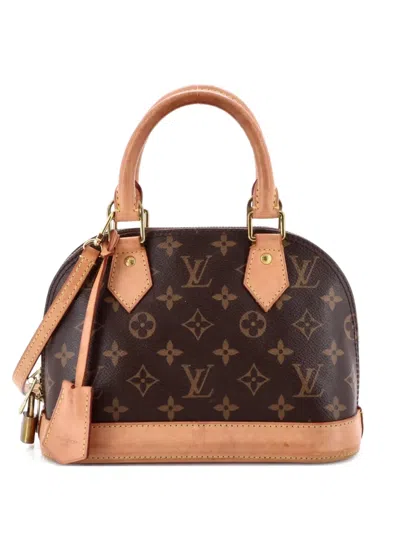Pre-owned Louis Vuitton Alma Handbag Monogram Canvas Bb Crossbody Bag In Brown
