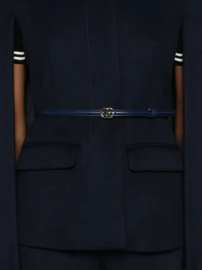 Gucci Belted Wool Cape In Animal Print