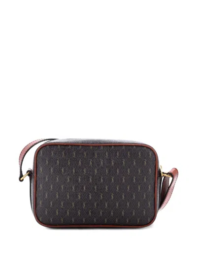 Pre-owned Saint Laurent Le Monogramme Camera Bag Monogram All Over Coated Canvas And Leather Small Crossbody Bag In Brown