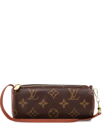 Pre-owned Louis Vuitton Papillon Pochette Monogram Canvas Mini Clutch Bag In Brown