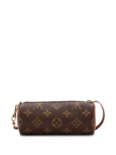 Pre-owned Louis Vuitton Papillon Pochette Monogram Canvas Mini Clutch Bag In Brown