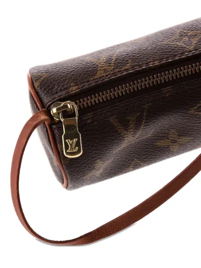 Pre-owned Louis Vuitton Papillon Pochette Monogram Canvas Mini Clutch Bag In Brown