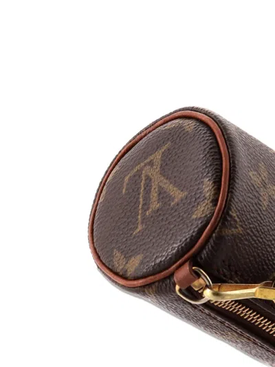 Pre-owned Louis Vuitton Papillon Pochette Monogram Canvas Mini Clutch Bag In Brown