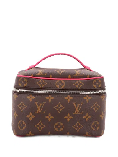 Pre-owned Louis Vuitton Nice Vanity Case Monogram Canvas Mini Pouch In Brown
