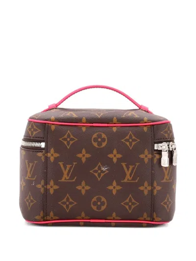 Pre-owned Louis Vuitton Nice Vanity Case Monogram Canvas Mini Pouch In Brown