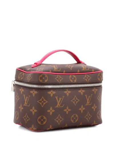 Pre-owned Louis Vuitton Nice Vanity Case Monogram Canvas Mini Pouch In Brown