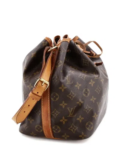 Pre-owned Louis Vuitton Petit Noe Handbag Monogram Canvas Bucket Bag In Brown