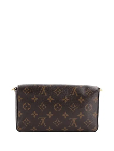 Pre-owned Louis Vuitton Felicie Pochette Monogram Canvas Crossbody Bag In Brown