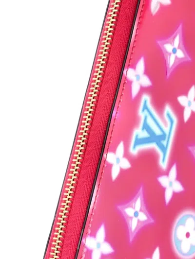 Pre-owned Louis Vuitton Zippy Wallet Valentine Neon Monogram Vernis Small Wallets In Pink