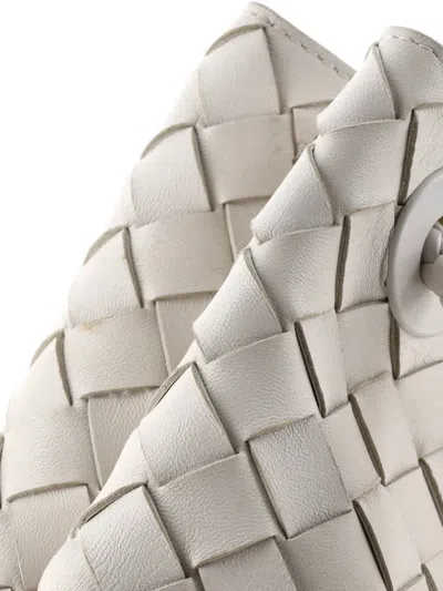 Pre-owned Bottega Veneta Andiamo Top Handle Bag Intrecciato Nappa Small Satchel In White