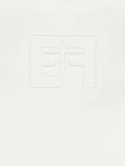 Elisabetta Franchi Logo-detail Ruffled Dress In White