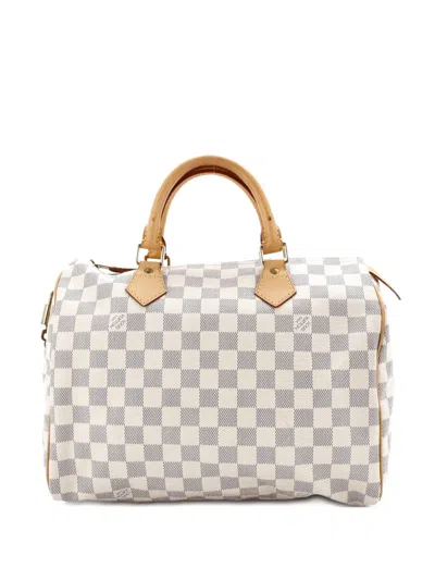 Pre-owned Louis Vuitton Speedy Handbag Damier 30 Satchel In White