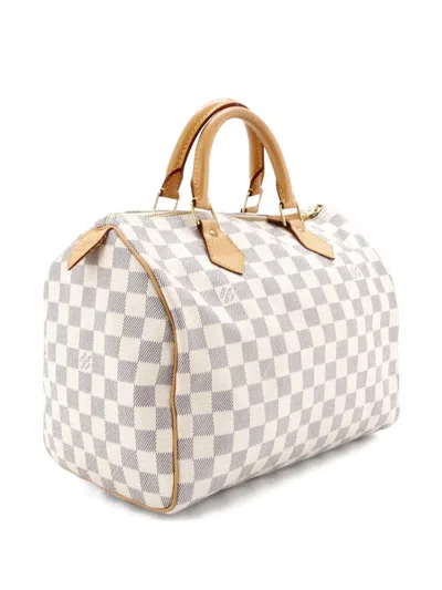 Pre-owned Louis Vuitton Speedy Handbag Damier 30 Satchel In White