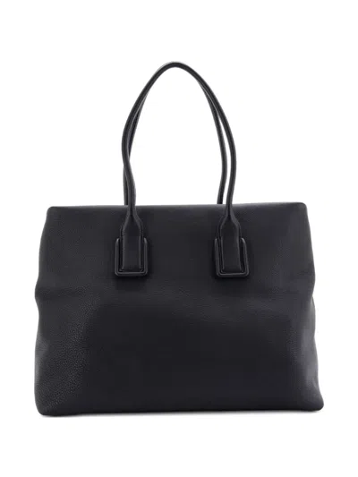 Pre-owned Bottega Veneta Mount Leather Tote Bag In Black