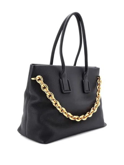 Pre-owned Bottega Veneta Mount Leather Tote Bag In Black