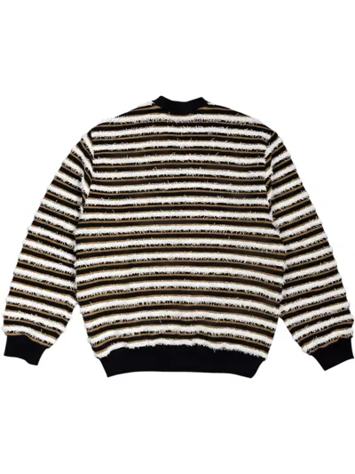 Pleasures Striped-pattern Ribbed Cardigan In Multi