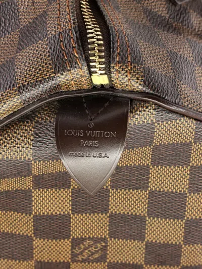 Pre-owned Louis Vuitton Speedy Handbag Damier 30 Satchel In Brown