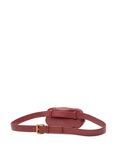 Pre-owned Bottega Veneta 2012-2025 Nappa Intrecciato Belt Bag In Red
