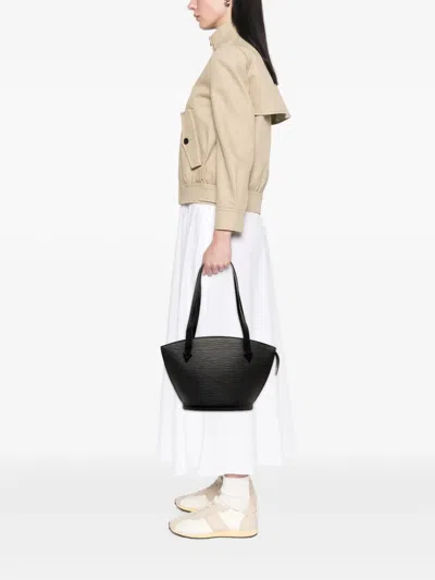 Pre-owned Louis Vuitton 2001 Epi Saint Jacques Pm Long Strap Shoulder Bag In Black