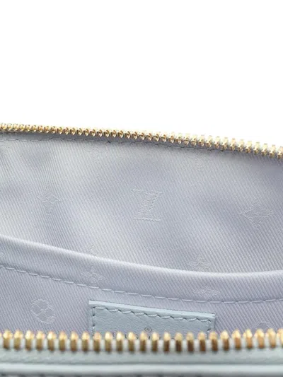 Pre-owned Louis Vuitton 2021-2025 Monogram Calfskin Bubblegram Alma Bb Satchel In Blue