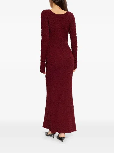 By Malene Birger Venus Long Sleeve Texture Dress In Brown