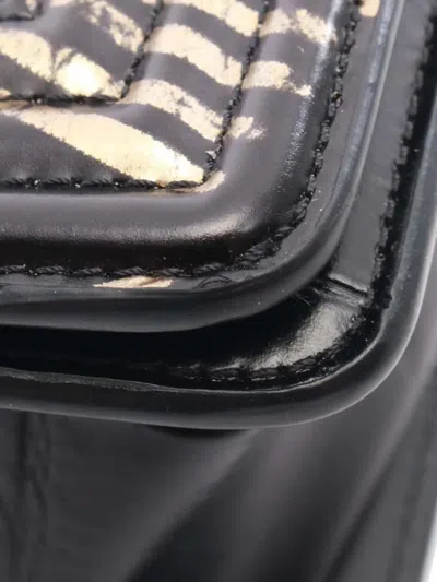 Pre-owned Chanel 2019 Medium Embossed Graffiti Boy Flap Shoulder Bag In Black