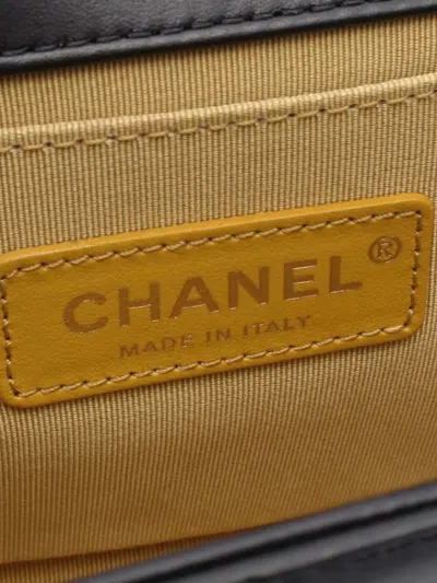 Pre-owned Chanel 2019 Medium Embossed Graffiti Boy Flap Shoulder Bag In Black