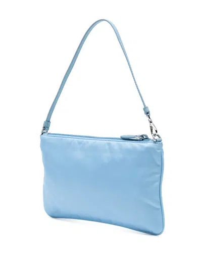 Pre-owned Prada 2013-2025 Re Nylon Pochette Shoulder Bag In Blue