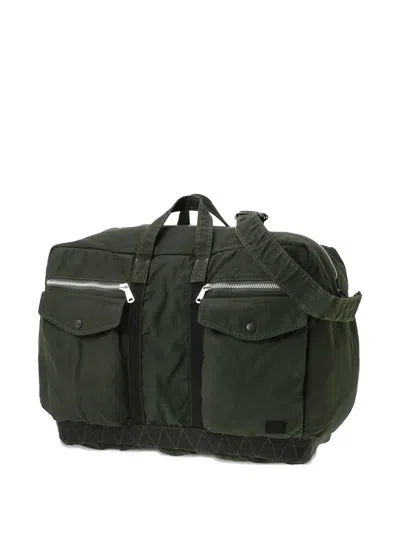 Porter-yoshida & Co Zip-pockets Tote Bag In Green