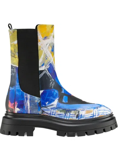 Stuart Weitzman X Kidsuper 50mm Bedford Artwork Lug-sole Chelsea Boots In Animal Print