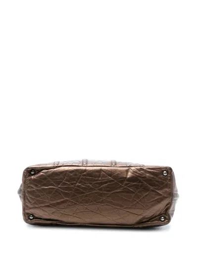 Pre-owned Chanel 2008-2009 Distressed Calfskin Shopping In Moscow Tote Bag In Brown