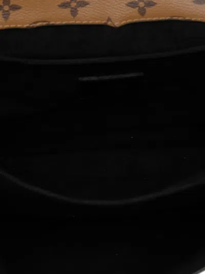 Pre-owned Louis Vuitton 2016 Monogram Reverse Pochette Metis Satchel In Brown