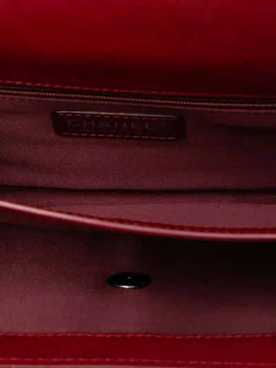 Pre-owned Chanel 2013-2014 Small Quilted Lambskin Citizen Zip Flap Crossbody Bag In Red