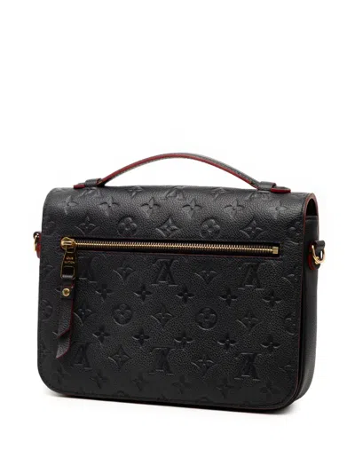 Pre-owned Louis Vuitton 2019 Monogram Empreinte Pochette Metis Satchel In Blue