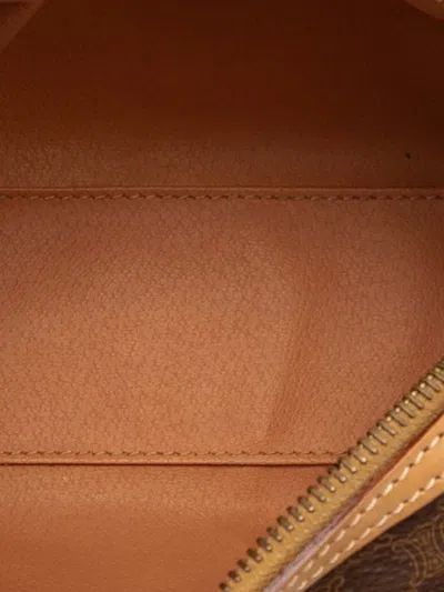 Pre-owned Celine 2014 Macadam Coated Canvas Boston Bag In Brown