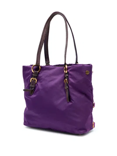 Pre-owned Prada 2000-2025 Tessuto Pietre Jeweled Tote Bag In Purple
