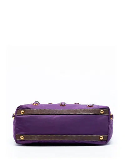 Pre-owned Prada 2000-2025 Tessuto Pietre Jeweled Tote Bag In Purple