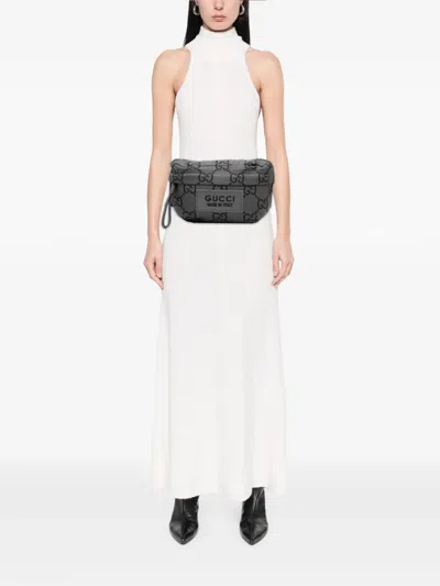 Pre-owned Gucci 2016-2025 Gg Nylon Ripstop Belt Bag In Gray