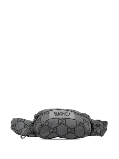 Pre-owned Gucci 2016-2025 Gg Nylon Ripstop Belt Bag In Gray