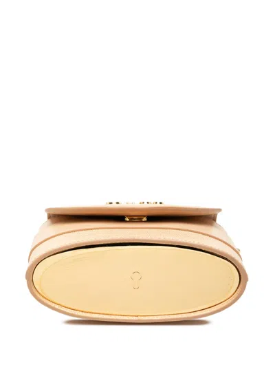 Pre-owned Chloé 2020 Lizard Embossed Leather Aby Lock Satchel In Brown