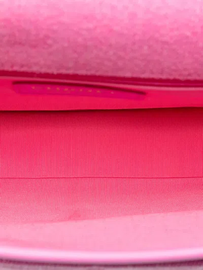 Pre-owned Chanel 2021 Small Cc Quilted Denim Messenger Flap Crossbody Bag In Pink