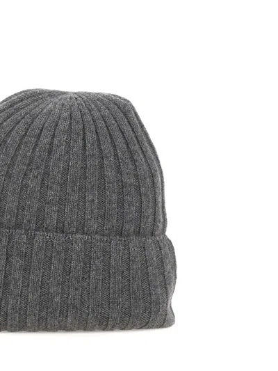 Not Shy Dora Ribbed Beanie Hat In Gray