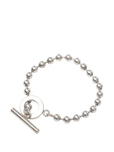 Pre-owned Gucci 2000-2015 Sterling Silver Ball Chain Toggle Bracelet