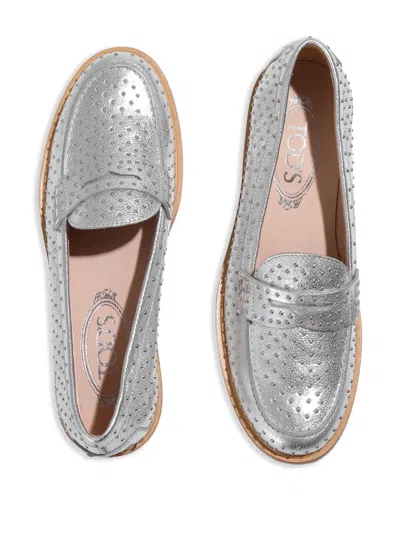 Tod's Stud-embellished Loafers In Multi